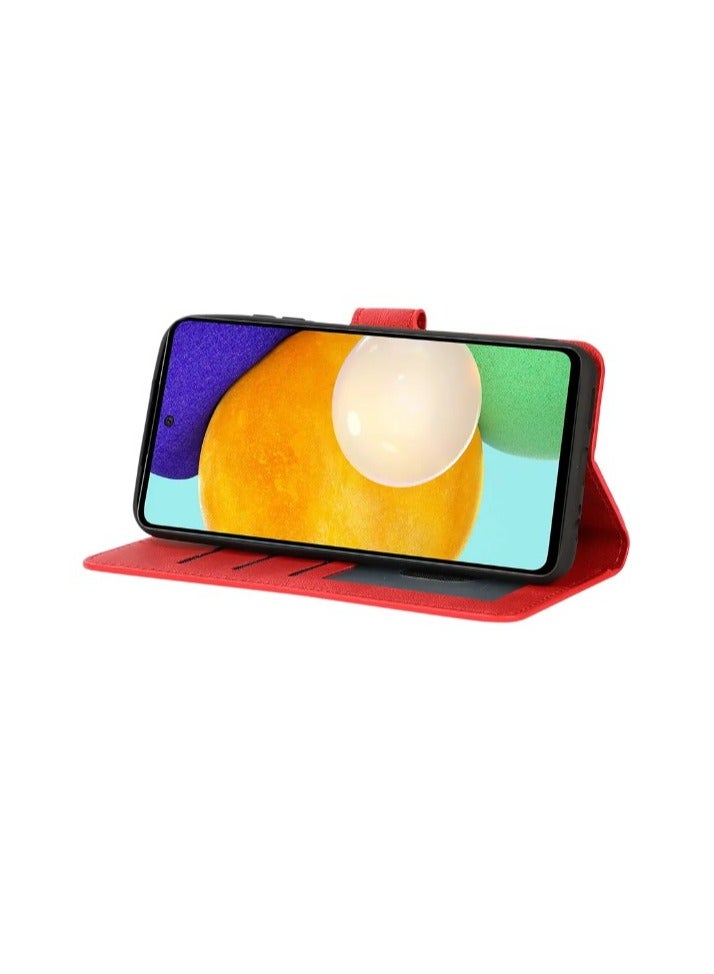 For Apple iPhone X/Xs Flip Full Leather Wallet Card Slot Case wiith Kickstand , with Strap Magnetic Closure, Included Internal Tpu Silicone Case,High Protective Apple iPhone X/Xs (5.8 inch) (Red)  - Image 3