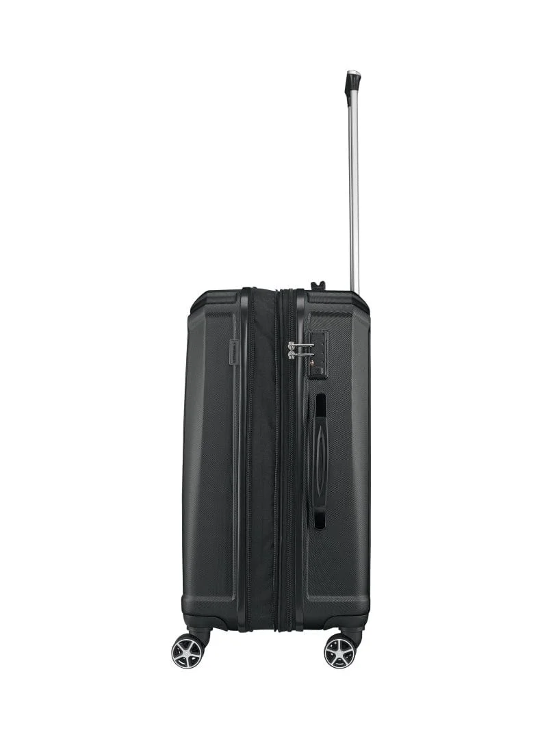 Wenger Destination 3 Piece 55+67+77cm Hardside Expandable Check-In Luggage Trolley Set Black - 612343-2