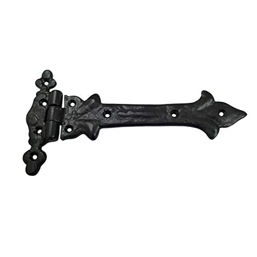 Adonai Hardware Adonijah Antique Cast Iron Strap T Hinge (7.9" x 2 Pack, Matte Black) for Barn Doors, Gates, Kitchen Cabinets, Sheds, Wooden Box, Furniture, Cedar Chest and Trunks - Image 2