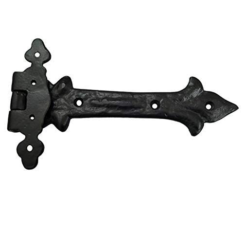 Adonai Hardware Adonijah Antique Cast Iron Strap T Hinge (7.9" x 2 Pack, Matte Black) for Barn Doors, Gates, Kitchen Cabinets, Sheds, Wooden Box, Furniture, Cedar Chest and Trunks - Image 3