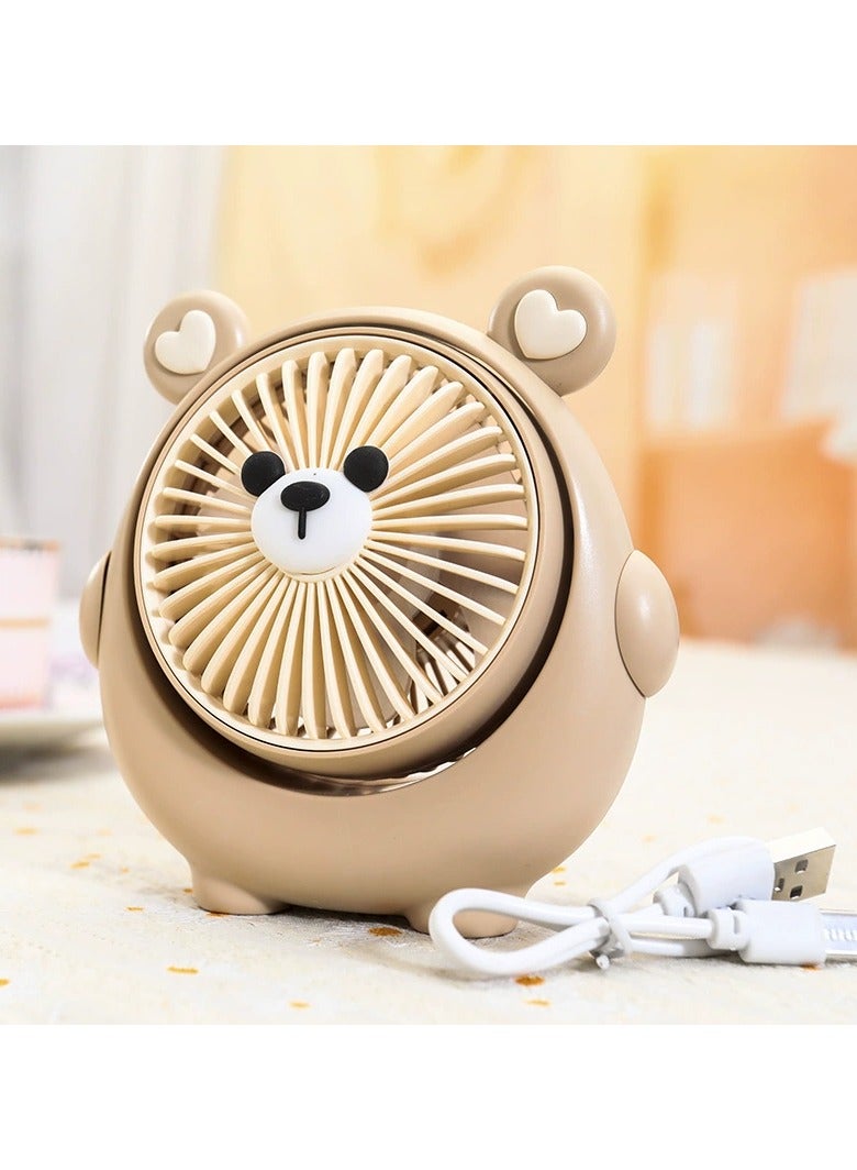 general Cute bear fan USB charging three-speed adjustable handheld electric fan - Image 2
