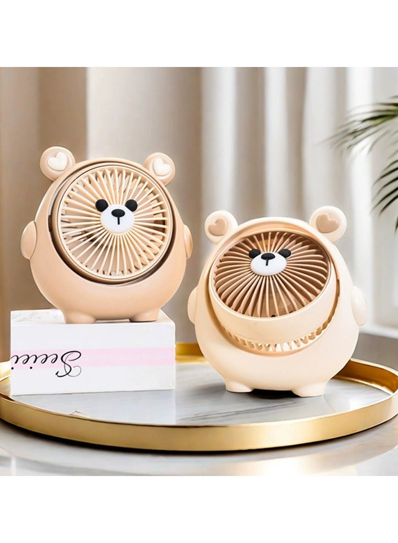 general Cute bear fan USB charging three-speed adjustable handheld electric fan - Image 1