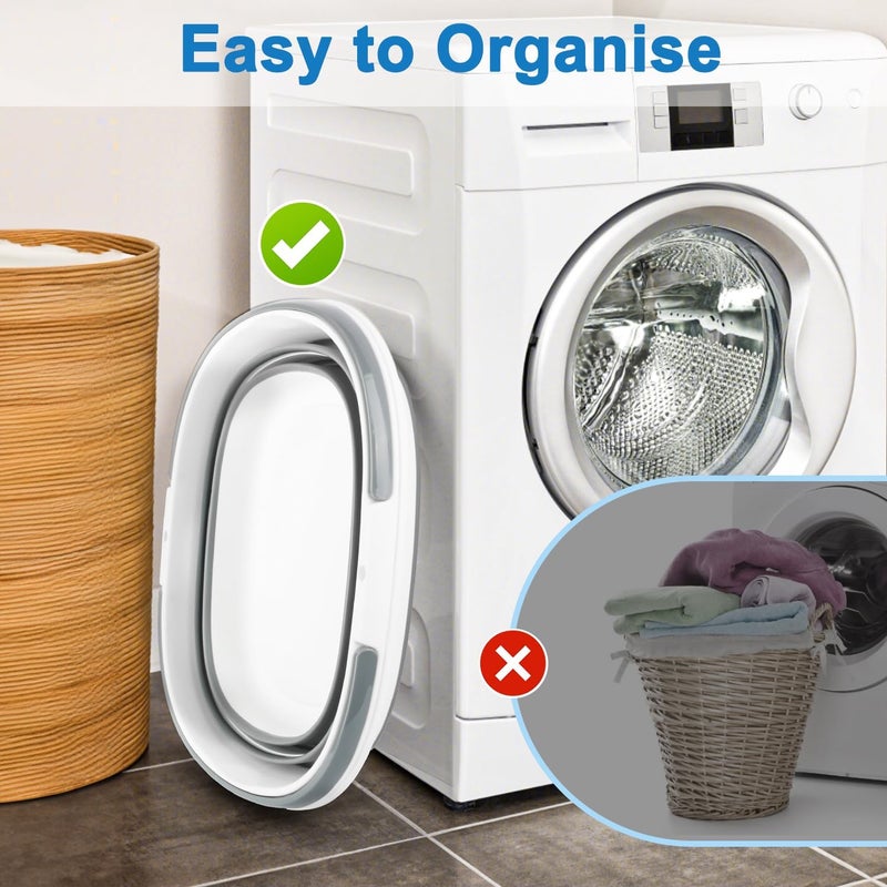 BIDFUL Collapsible Mop Bucket with Handle for Cleaning, 16L(4.2 Gallon) Silicone Square Mopping Bucket for Windows Cleaning or Car Washing, Cleaning Supplies Organizer Plastic Bucket for Storage - Image 4