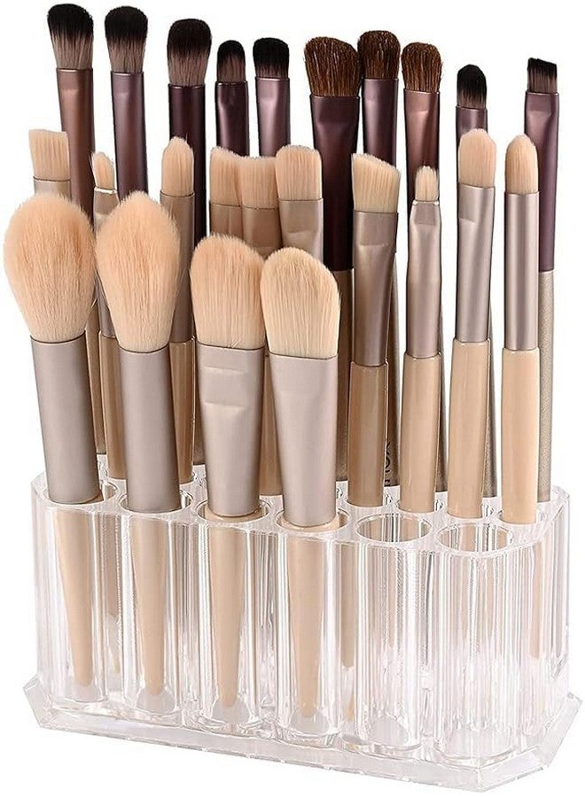 VENJA (LABEL) VENJA 26 slot makeup brush holder, clear cosmetic brush holder stand, acrylic beauty storage, makeup brush holder with 26 slots,multi-purpose acrylic brush holder (1 pcs) - Image 1