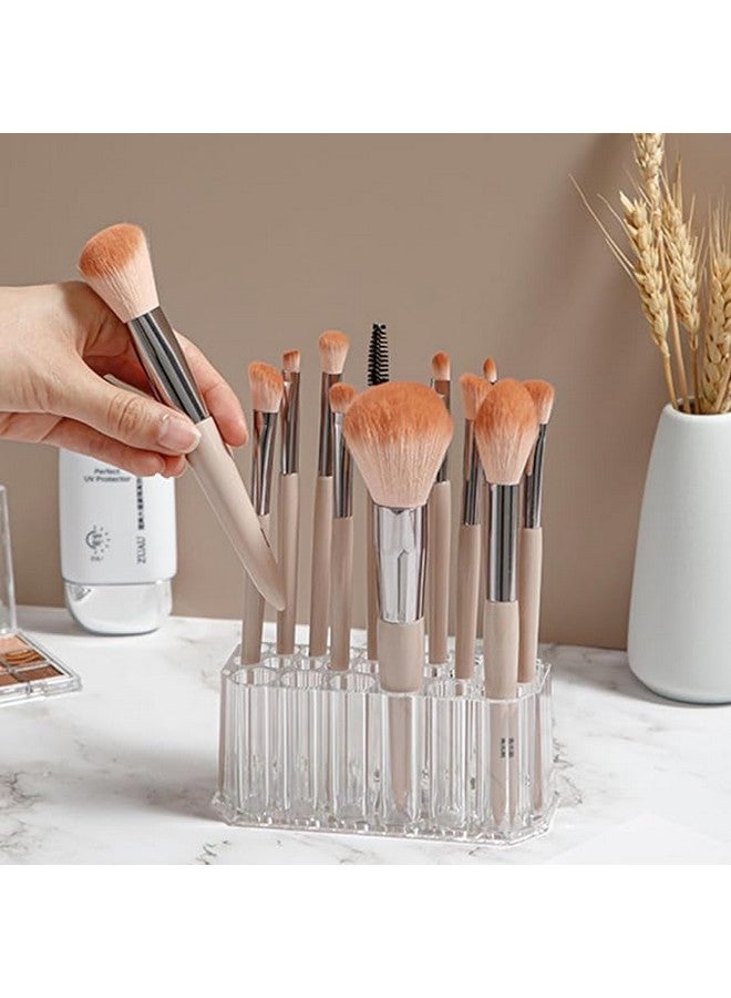 VENJA (LABEL) VENJA 26 slot makeup brush holder, clear cosmetic brush holder stand, acrylic beauty storage, makeup brush holder with 26 slots,multi-purpose acrylic brush holder (1 pcs) - Image 2