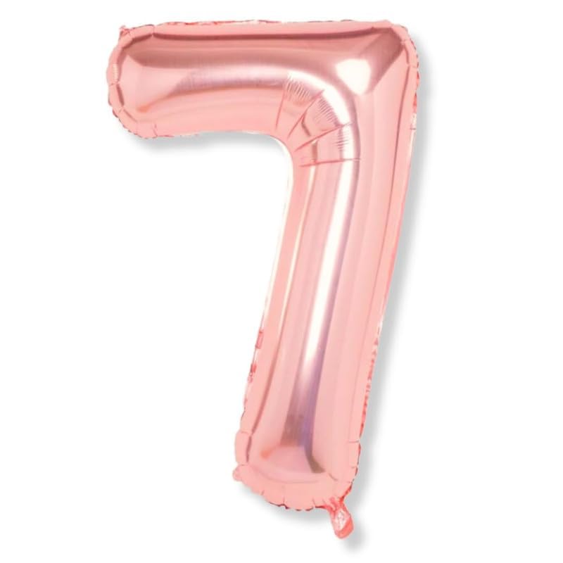 Pop The Party Number 7 Balloon, 7th Birthday Party Foil Mylar Number Seven Balloons for Kid Girl Boy, Donut - Image 1