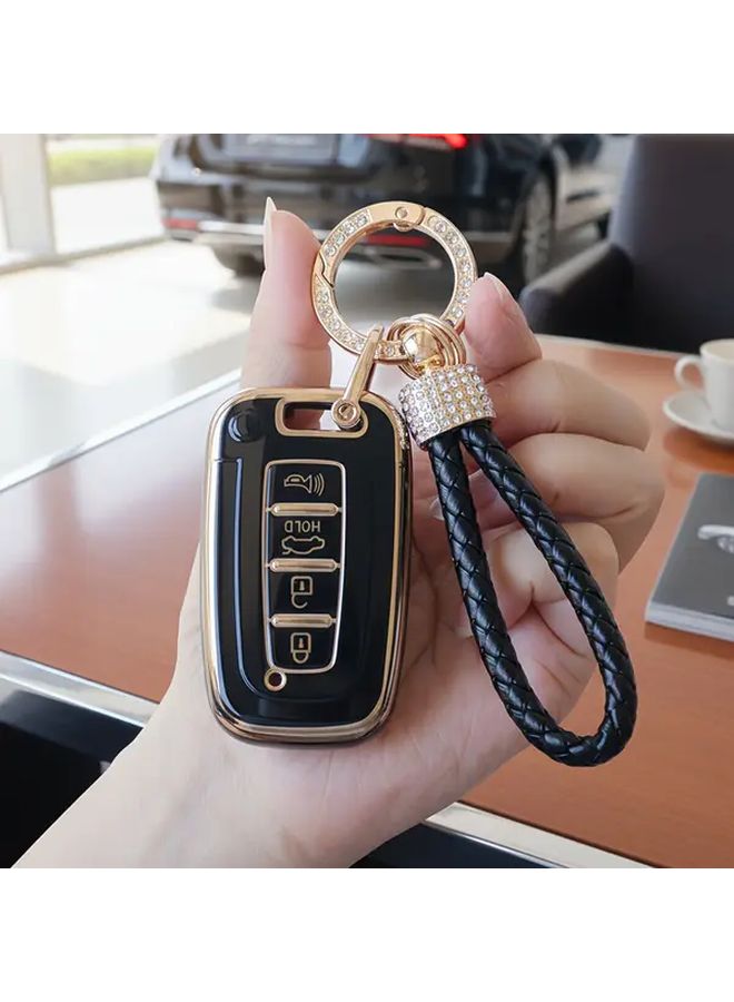 غطية مفتاح TPU أبيض لسيارات هيونداي سوناتا إلنترا IX35 كيا سبورتاج سورينتو K5 - Image 1