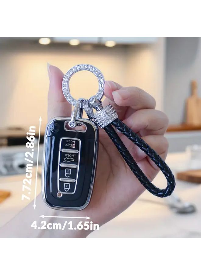 غطية مفتاح TPU أبيض لسيارات هيونداي سوناتا إلنترا IX35 كيا سبورتاج سورينتو K5 - Image 2