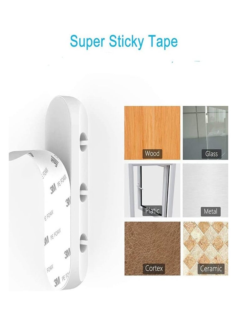 Coralblue - Coralblue Cable Management Clips for Power Cord - USB Cable - TV Cable - PC - Home and Office - Desktop Cable - 3 Pieces Cable Clips White - Image 1