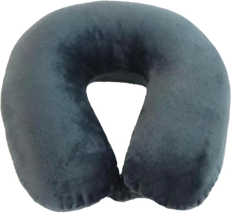 Wolf Essentials Adult Cozy Soft Microfiber Neck Pillow for Travel – Compact, Machine Washable - Perfect for Airplane, Car, or Home Use - Filled and Finished in The USA – Charcoal - Image 1