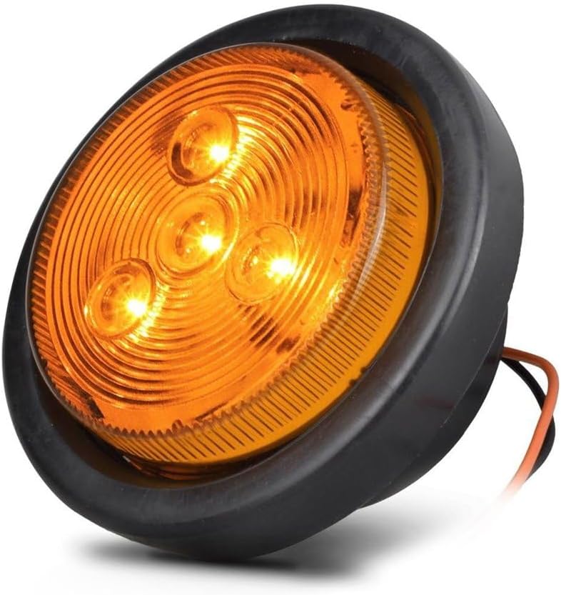 NEW SUN 5PCS 2.5" Round LED Trailer Side Lights - Amber Clearance Marker Lights - Image 3