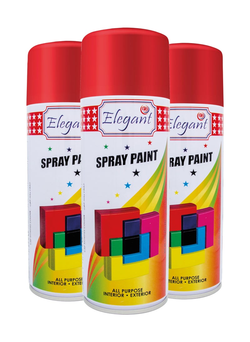 Elegant مجموعة طلاء الرش المكونة من 3 قطع باللون الأحمر 400 مل  - Image 1