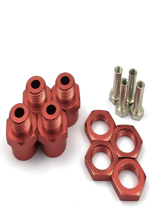FainWan 4-Pack 12mm to 17mm Wheel Hex Hub Adapter Extension Conversion for 1/10 RC Car and Upgrade 1/8 Tires(RED) - Image 2
