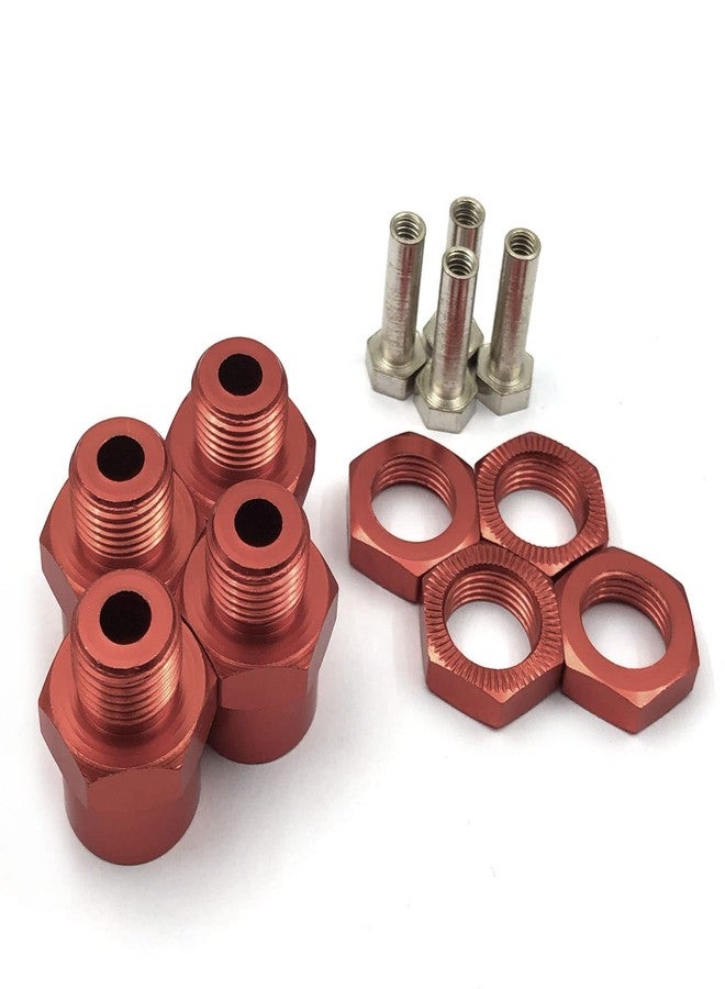 FainWan 4-Pack 12mm to 17mm Wheel Hex Hub Adapter Extension Conversion for 1/10 RC Car and Upgrade 1/8 Tires(RED) - Image 1