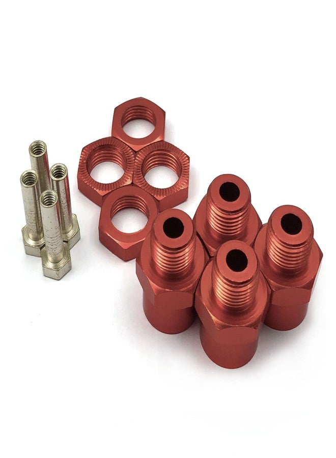 FainWan 4-Pack 12mm to 17mm Wheel Hex Hub Adapter Extension Conversion for 1/10 RC Car and Upgrade 1/8 Tires(RED) - Image 3