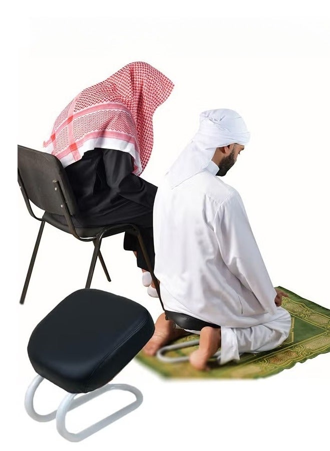 كرسي صلاة مسلم، يُخفف آلام الظهر والمفاصل والركبة والكاحل أثناء الصلاة، خاصةً لمن يعانون من زيادة الوزن وكبار السن والحوامل (بني)  - Image 4