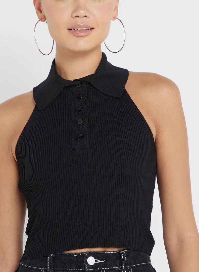 Ginger Polo Halter Neck Top