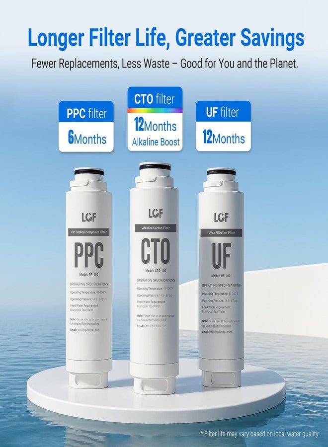 LCF Alkaline Carbon Filter (CTO-100) - Replacement Cartridge for LCF Under-Sink Ultra Filtration System (LCF-UF-ST), 1 Pack - Image 3