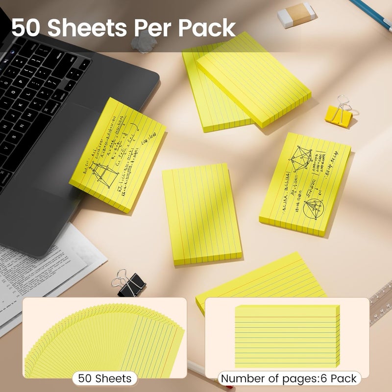 Ciphyfee Index Cards 3x5 Inch, 300sheets, Flash Cards,Ruled Lined Yellow Note Cards Paper For Studying, Schools Supplies, College, Office And Home Organization, Note Taking Supplies - Image 4