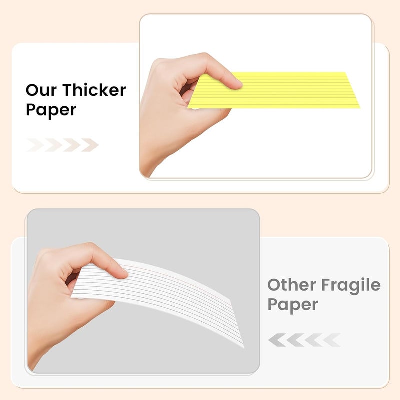 Ciphyfee Index Cards 3x5 Inch, 300sheets, Flash Cards,Ruled Lined Yellow Note Cards Paper For Studying, Schools Supplies, College, Office And Home Organization, Note Taking Supplies - Image 3