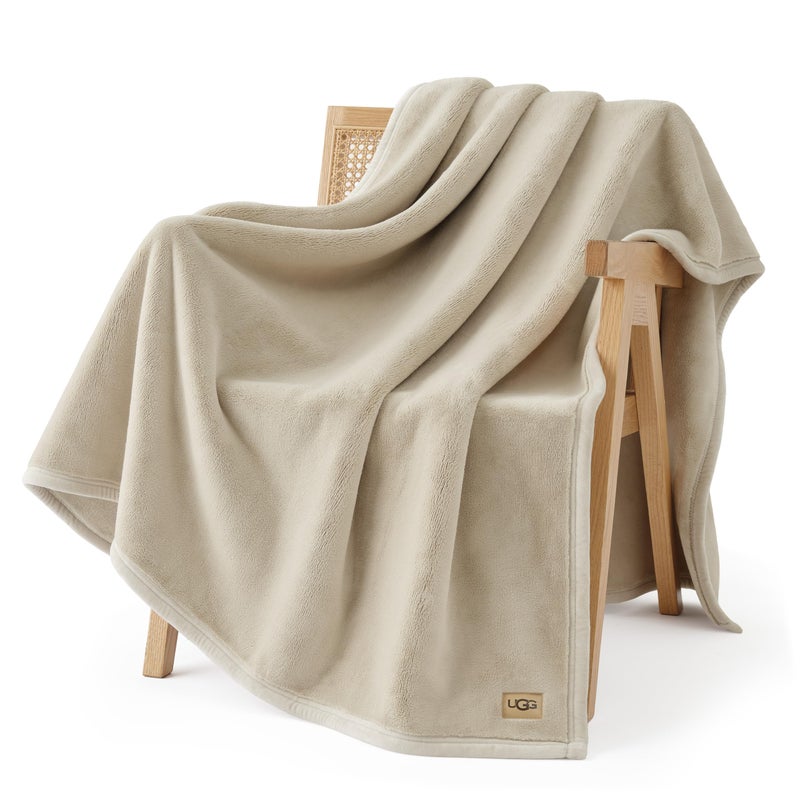 UGG Coco Plush Throw Blanket Cozy Soft Fleece Blanket for Couch Bed or Chair Housewarming Gift for Women Bedroom or Living Room Decor Lightweight Winter Bedding Shoreline