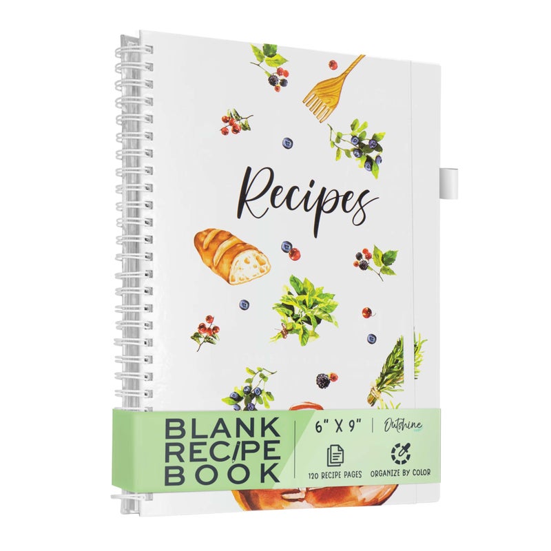 OUTSHINE Blank Recipe Book to Write in Your Own Recipes 6x9 Fresh Greens Recipe BookRecipe Binder Recipe Book Blank Recipe Notebook Cookbook Binder Recipe Journal for Recipe Holder