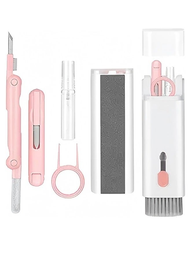7 In 1 Electronics Cleaner Kit, Keyboard Cleaner, Laptop Cleaner Kit For Monitor, Cell Phone, Headphones, Lego, Laptop Camera Lens (Pink)  - Image 1
