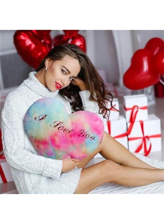 Light Heart Pillow | Heart Throw Pillow | Heart-Shaped Light Up Pillow, 14.17in Soft Plushie with Illuminating LED Lights, Cozy Home Decor Night Light, Romantic s Day Plush Cushion for Sofa  - Image 3