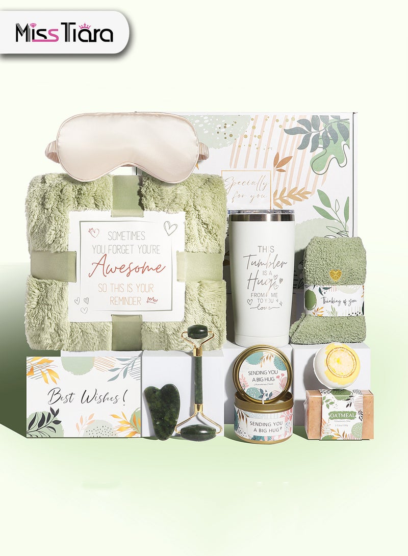 MissTiara Gift Basket for Women - Birthday Gift Box Get Well Soon Gift Set Contains 10 Inspirational Gifts Relaxing Spa Treatment Package for Women Bestie Friendship Female Friend Gift - Image 1