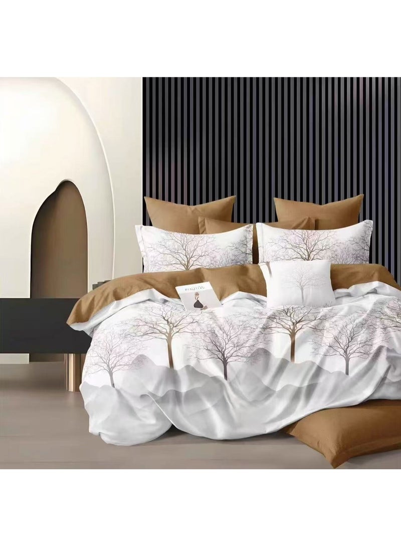 AL RAID 6-Piece King Size Duvet Cover Set – Soft & Breathable Bed Sheet Set with Duvet Cover, Deep-Pocket Fitted Sheet & 4 Pillowcases – All-Season Comfort and Elegant Bedroom Style