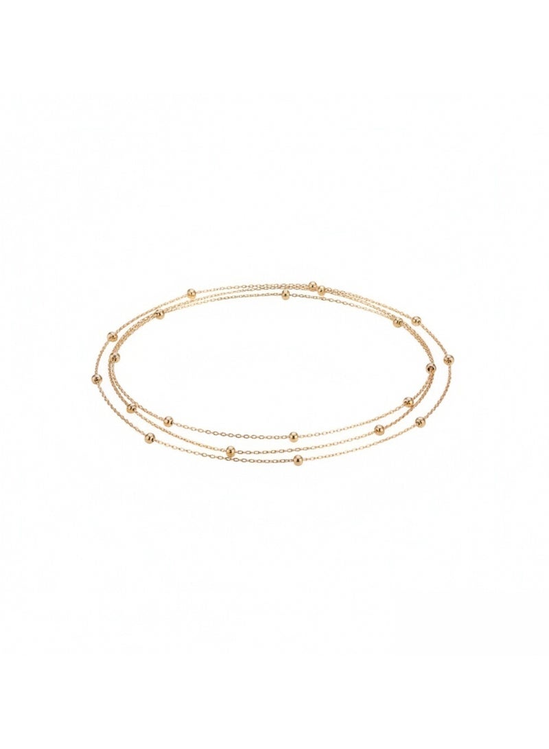 Aurelle Minimalist Gold Anklet for Women Adjustable Layered Simple Fashion Jewelry for Everyday Wear - Image 3