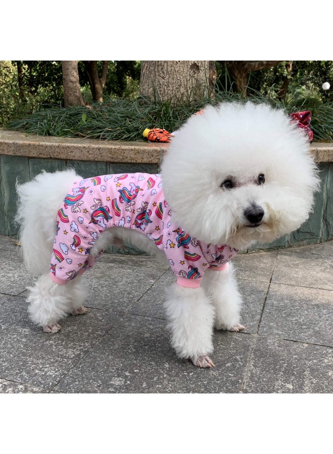 CuteBone CuteBone Dog Pajamas Pink Unicorn Dog Apparel Dog Jumpsuit Pet Clothes Pajamas Puppy Clothes P67S Small - Image 2