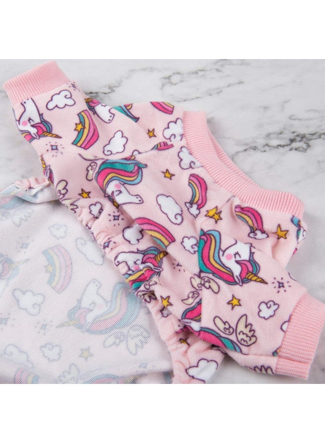 CuteBone CuteBone Dog Pajamas Pink Unicorn Dog Apparel Dog Jumpsuit Pet Clothes Pajamas Puppy Clothes P67S Small - Image 3