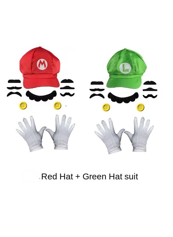 Super Brother Mario and Luigi Costume Accessories Set Video Game Role Cosplay Kits Mario Dress Up Set For Party Cosplay Without Strap - Image 1