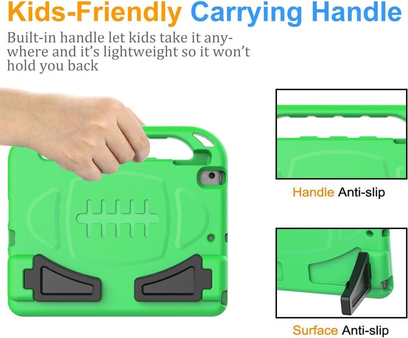 BMOUO Kids Case for iPad 9th/8th/7th Generation, with Built-in Screen Protector, Shockproof Handle Stand Kids iPad 10.2" Case 2021/2020/2019, Green - Image 4