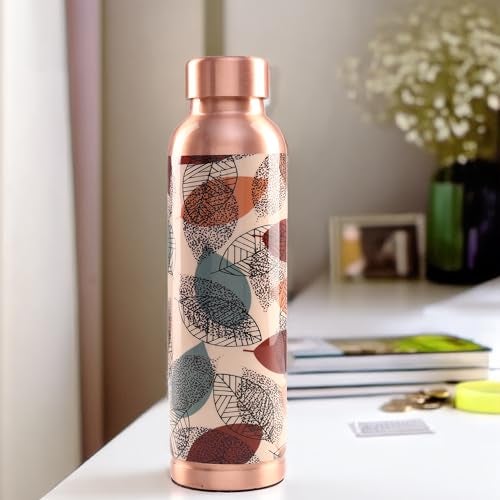 UMAI Copper Water Bottle 950ml | Designer Leakproof Eco-Friendly Immunity Boosting Non-Toxic BPA Free | Kids Drinkware & Storage | Home Gym Office | Unique Printed Bottle - Image 1