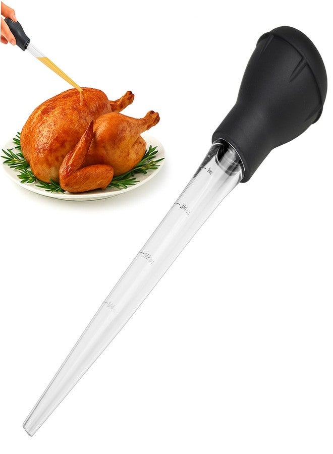 BNYD Turkey Baster with Measurement Markings - 11-Inch Kitchen Baster Syringe & High-Suction Silicone Bulb - Multipurpose Liquid Dropper Tool for Roasting Meats, Poultry, BBQ, Oil & Sauces - Image 1