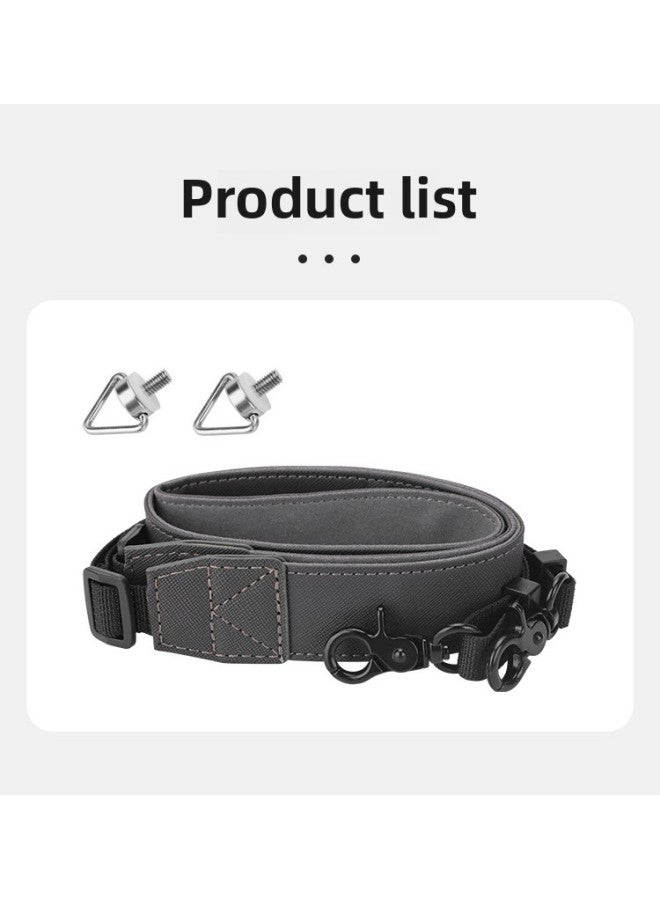 Suitable For DJI AIR3S With Screen Control RC2 Labor-saving Lanyard Tempered Film Hood Protective Cover Storage Bag-Color:Leather Lanyard [folding Screw Type] Width 2.8cm-Specifications:For Air 3s With Screen Control Rc2 - Image 1