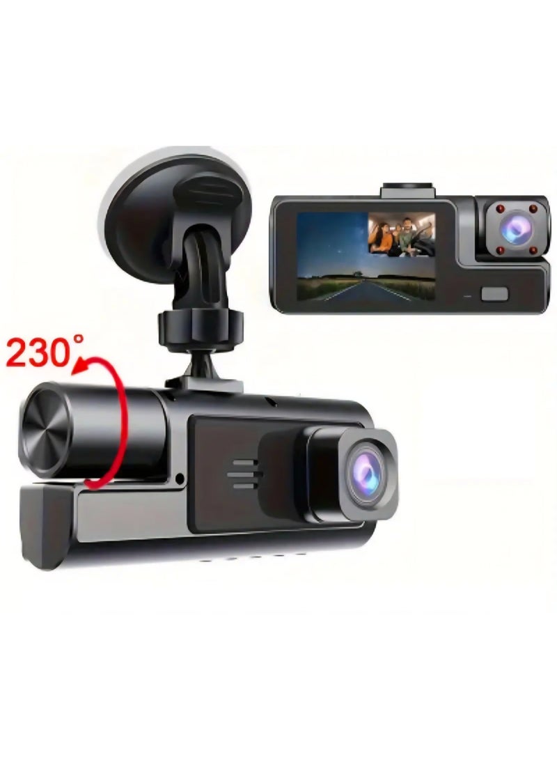 2-Channels Dash Cam, 1080P HD Car DVR Camera with 170° Wide Angle, Night Vision - Image 1