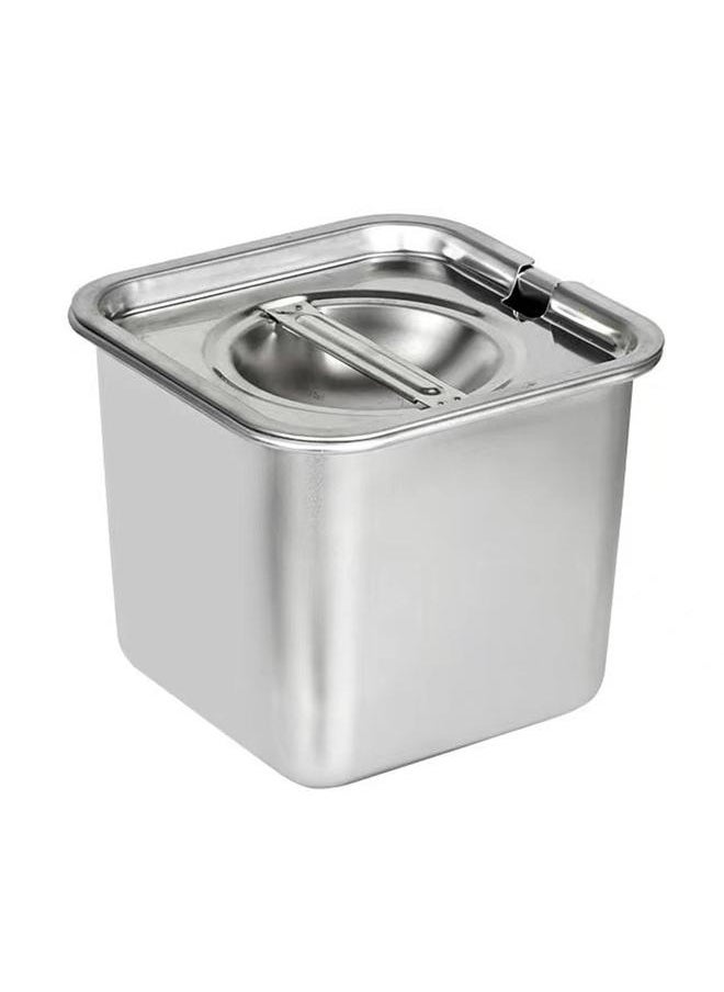 Thoraya Stainless Steel Spice Box Quadrate Anti Rust Rounded Corners Seasoning Storage Box for Commercial Kitchens Restaurants 12cm/4.7in  - Image 1