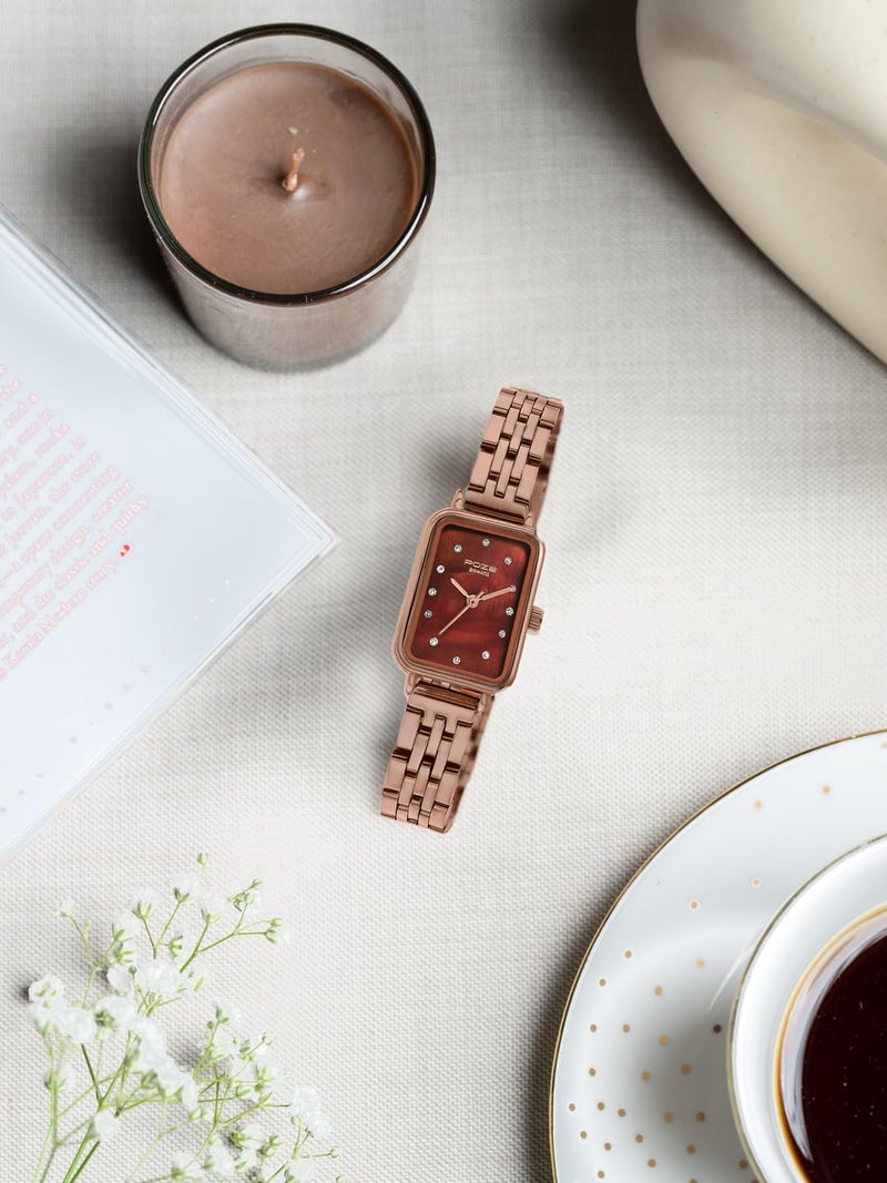 Sonata Poze 6 Cinnamon City Ladies Quartz Red MOP Round Dial Women's Watch | Stainless Steel Strap Material | Watches for Women Analog - SP80133QM01 - Image 4