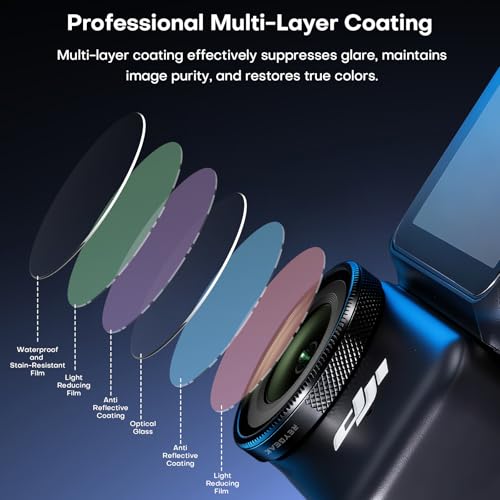 REYGEAK Lens Filter Set for DJI Osmo Nano,4 Pack CPL ND8 ND16 ND32,Nano-Coated HD Optical Glass,Neutral Density Polarizing Lens Filters for DJI Nano Lens Accessories,Aluminum Frame - Image 4