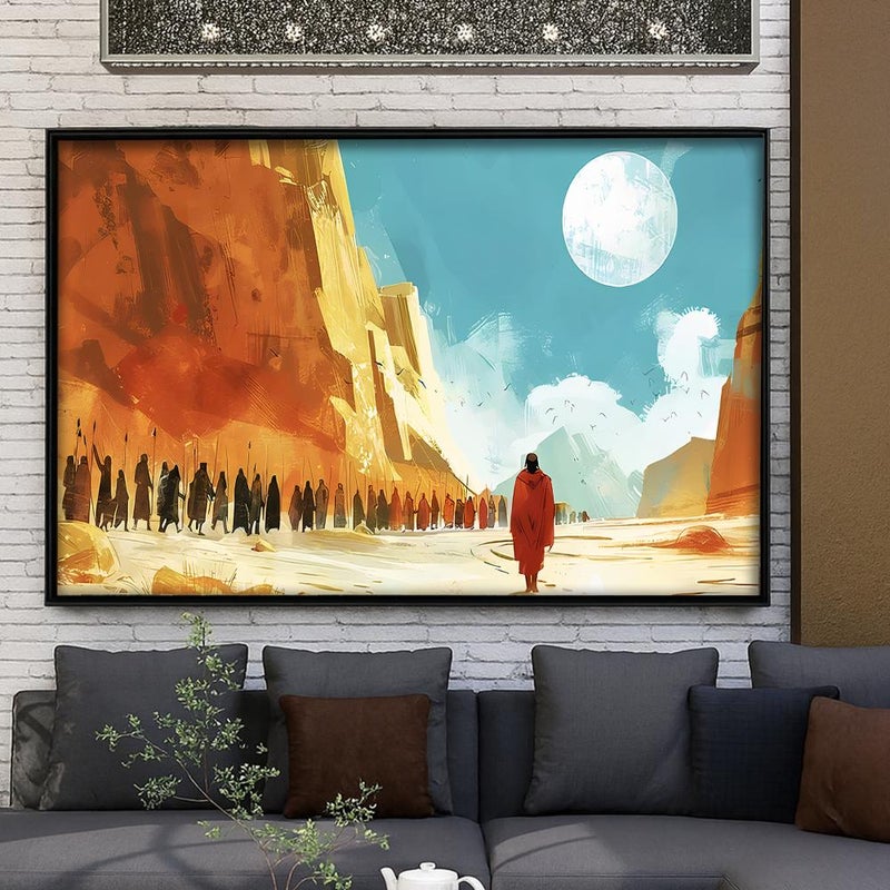 Marktna Canvas painting with a traditional art design and a hollow frame, measuring (90×60), one piece - Image 3