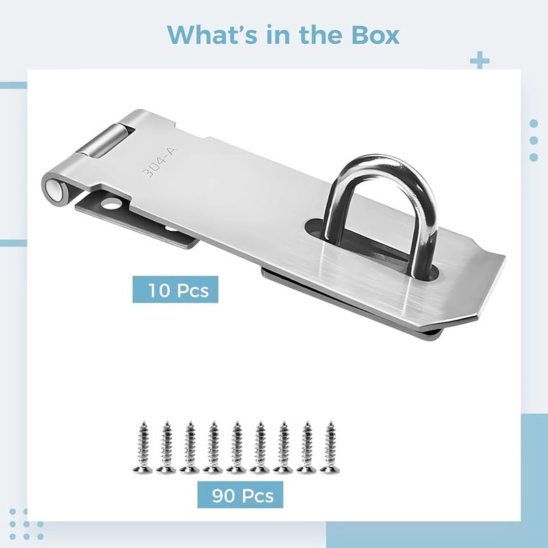 Heavy Duty 4 Inch Stainless Steel Hasp Lock Set For Security Doors Gates And Sheds - Image 3