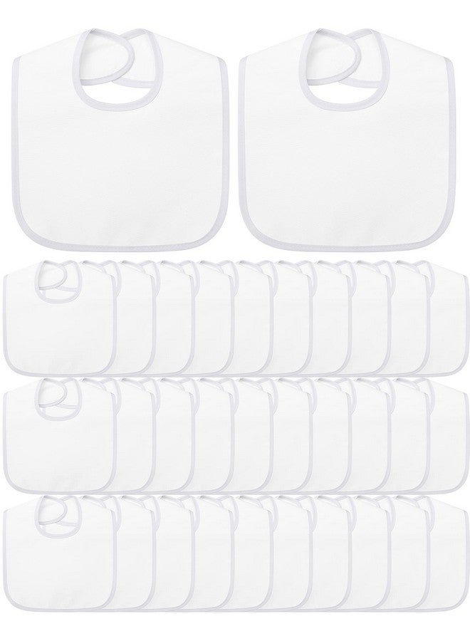 Foaincore 30 Pack Blank White Baby Bibs 2 Ply Waterproof Absorbent White Bibs Unisex Sublimation Baby Drool Bib With Hook And Loop Fastener Drooling Bibs For Baby Decorating Feeding Teething Drooling - Image 2