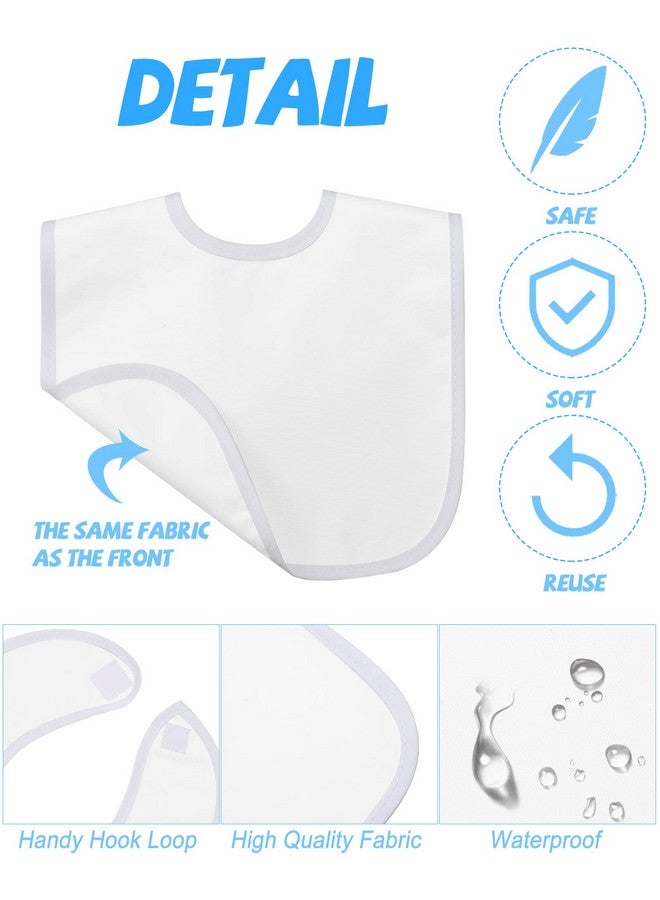 Foaincore 30 Pack Blank White Baby Bibs 2 Ply Waterproof Absorbent White Bibs Unisex Sublimation Baby Drool Bib With Hook And Loop Fastener Drooling Bibs For Baby Decorating Feeding Teething Drooling - Image 4