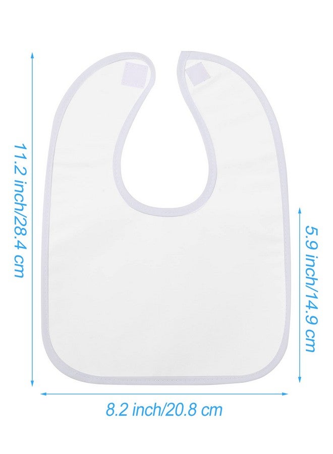 Foaincore 30 Pack Blank White Baby Bibs 2 Ply Waterproof Absorbent White Bibs Unisex Sublimation Baby Drool Bib With Hook And Loop Fastener Drooling Bibs For Baby Decorating Feeding Teething Drooling - Image 3