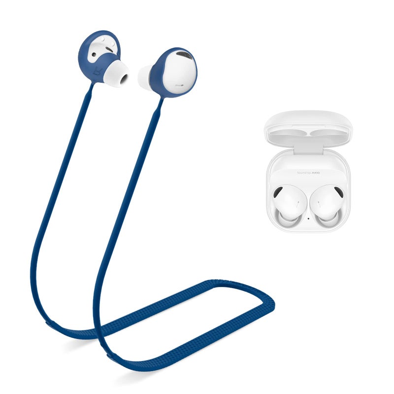 WOFRO Anti-Lost Strap for Galaxy Buds 2 Pro (2022), Sports Soft Silicone Lanyard Accessories Compatible with Samsung Galaxy Buds Pro 2 True Wireless Bluetooth Earbuds Neck Rope(Blue) - Image 3