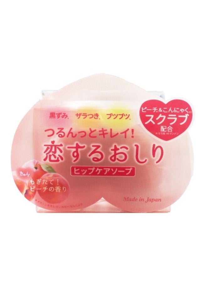 Pelican Hip Care Soap 80g – Peach & Konjac Exfoliating Body Soap for Smooth Skin, Removes Roughness & Blackheads, Made in Japan - Image 2