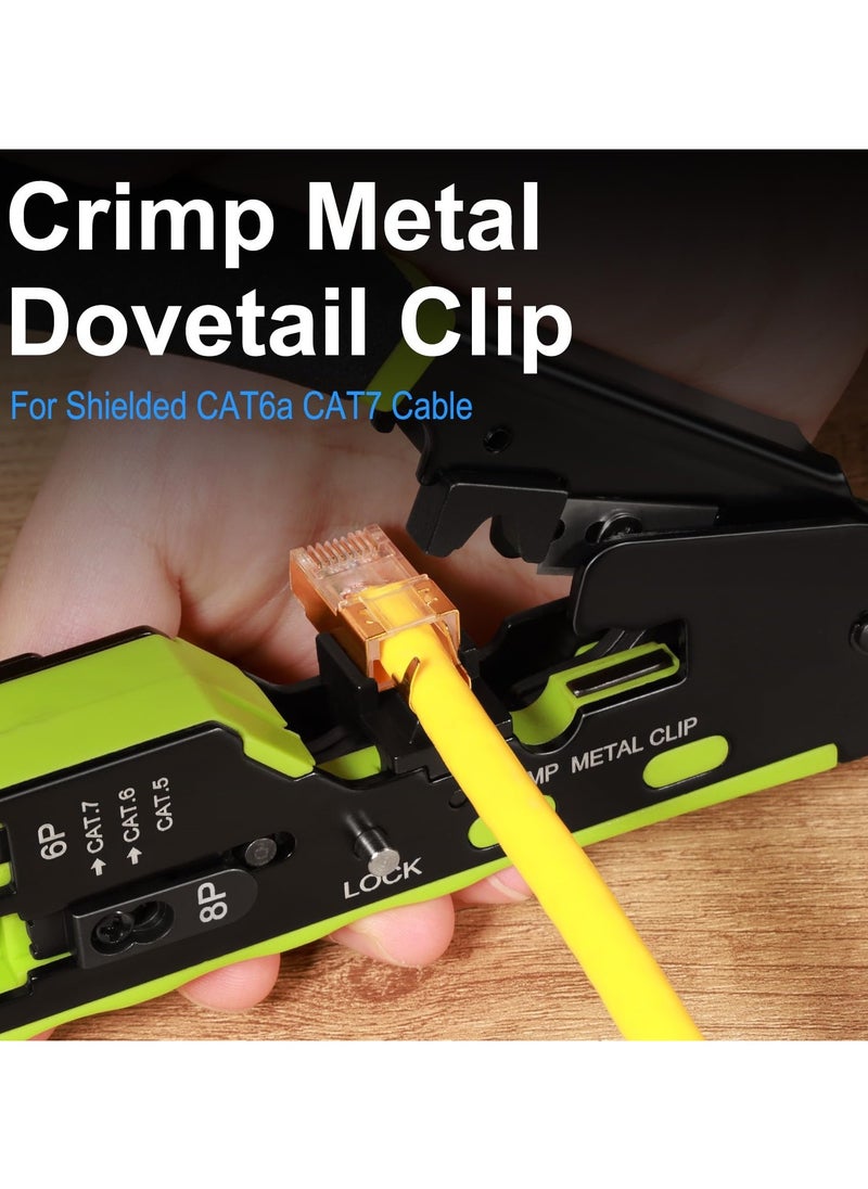 Jubilin - RJ45 Crimp Tool Kit Pass Through RJ45 Crimper, Ethernet Crimping Tool Kit，RJ45 crimping tool set network tool for network plug CAT5/CAT6/CAT7 - Image 1